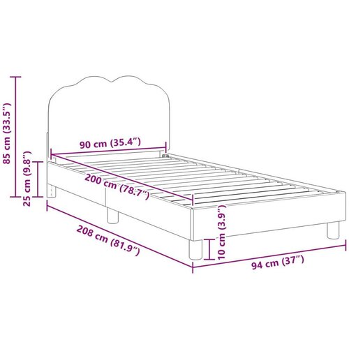  Okvir za krevet Svijetlo siva 90 x 200 cm Vuna Slike