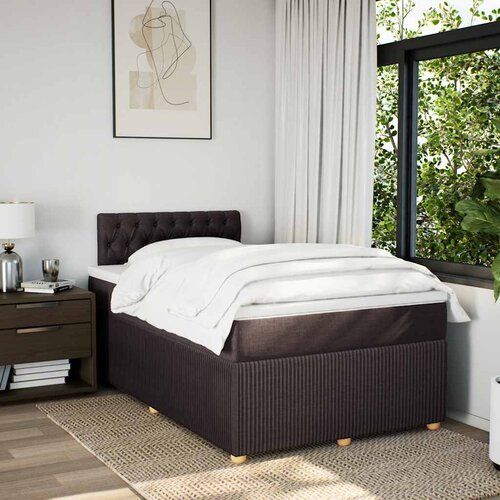  Krevet box spring s madracem tamnosmeđi 120 x 190 cm od tkanine Slike