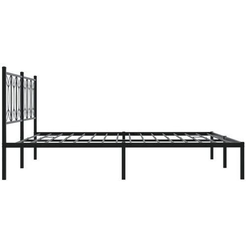 Metalni okvir za krevet s uzglavljem crni 193x203 cm Slike