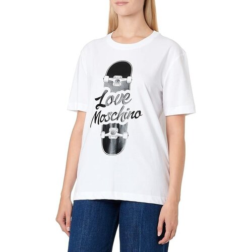 Love Moschino Ženska majica W4H0628M3876-A00, Bela Slike