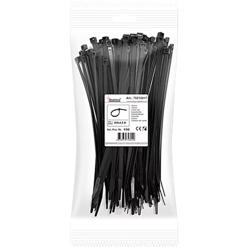 x elektro vezice (crne boje, 200 4,8 mm, 100 kom.)