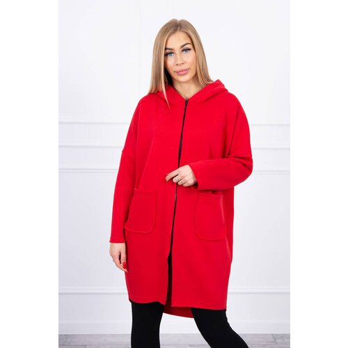 Kesi Insulated sweatshirt with a longer back part red Slike