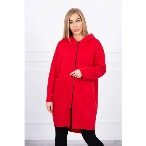 Kesi Insulated sweatshirt with a longer back part red