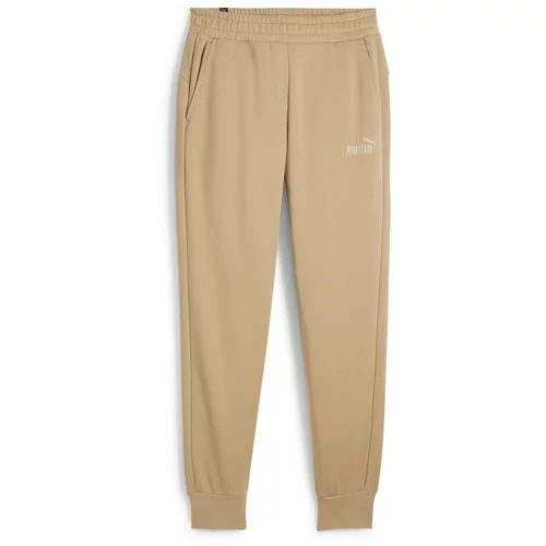 Puma Sportske hlače svijetlosmeđa / bijela