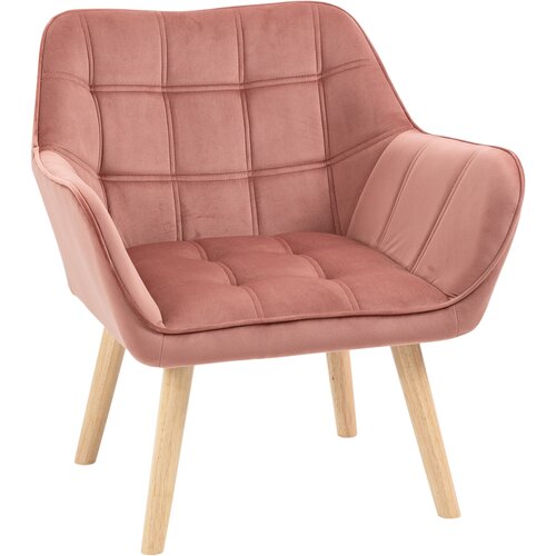 HOMCOM Fotelj v nordijskem slogu iz lesa in rožnatega žameta za dnevno sobo ali pisarno, 68,5x61x72,5 cm, (20745174) Cene