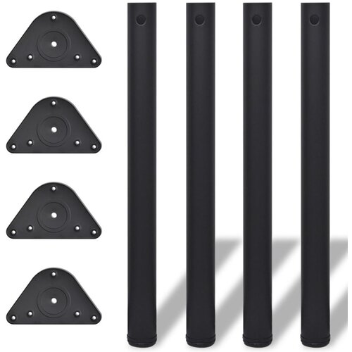 VidaXL 4 Črne Noge za Mizo Nastavljiva Vi&amp;scaron;ina 710 mm Slike