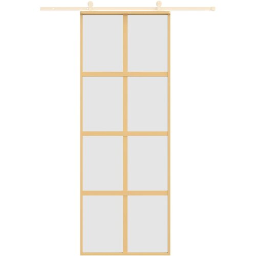  Klizna vrata zlatna 76x205 cm matirano staklo ESG i aluminij Slike