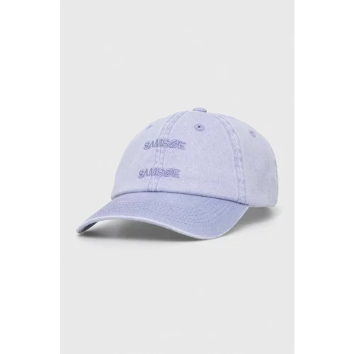 Samsoe Samsoe Bombažna bejzbolska kapa vijolična barva