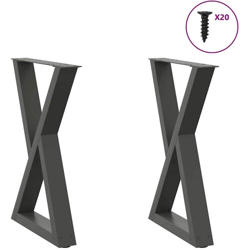  Noge za blagovaonski stol 2 kom. antracit 50 x (72-73,3) cm čelik Cene