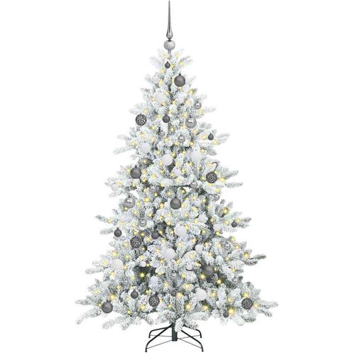 VidaXL Umjetno božićno drvce s nogom s 300 LED dioda Bijelo 180 cm PVC Slike