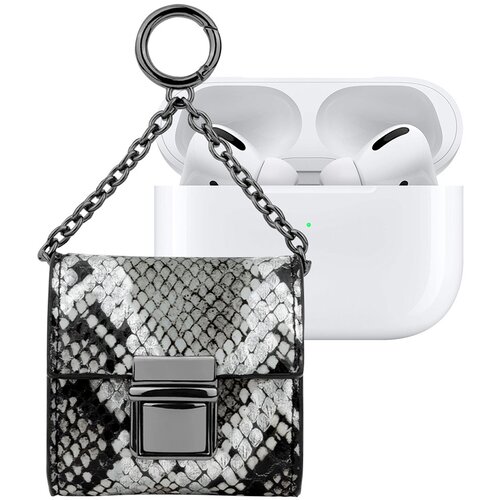 Oem IDEAL OF SWEDEN, Mini torbica za AirPods Any Generation Cosmo Snake Design z verigo, Bela / Črna, (5000227517) Cene