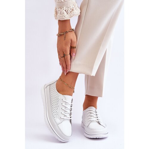Kesi Women's Leather Sports Shoes Sneakers White Elami Slike