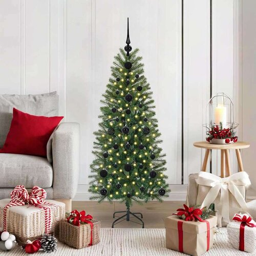 vidaXL Umestno božično drevo med 150 LED Zelena 120 cm PE in PVC Cene