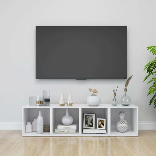 vidaXL TV omarice 4 kosi bele 37x35x37 cm iverna plošča