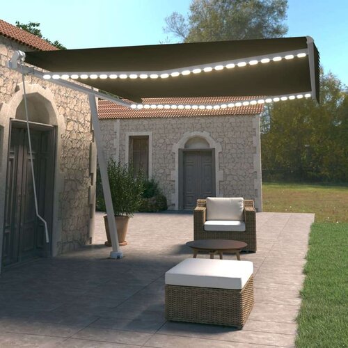  Ročno zložljiva tenda z LED lučmi 400x350 cm antracitna, (20728823) Cene