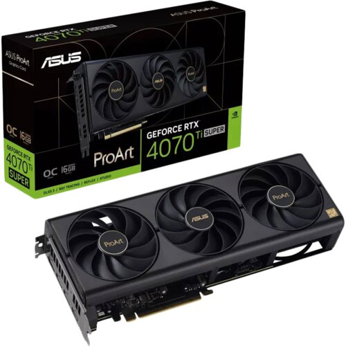 Asus ProArt GeForce RTX 4070 Ti SUPER OC Edition 16GB GDDR6X grafična kartica brings elegant and minimalist style to empower creator PC builds with full-scale GeForce RTX 40 SUPER Series performance, PCIe 4.0, 1xHDMI 2.1a, 3xDisplayPort 1.4a - 90YV0KJ0-M0 Slike