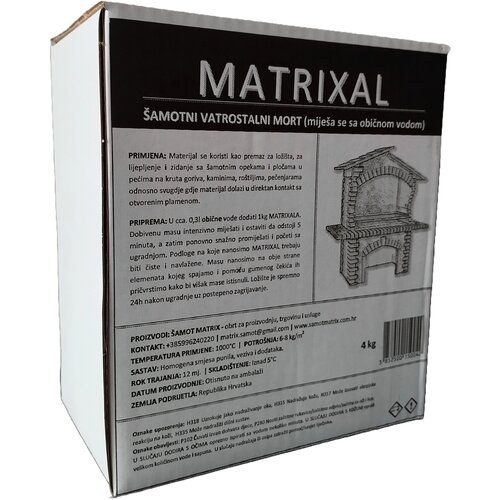  Vatrostalni mort Matrixal 4 kg Cijene
