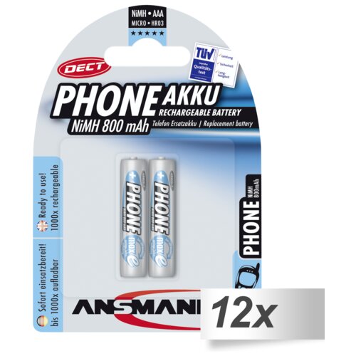 Ansmann 12x2 maxE NiMH bat. Micro AAA 800 mAh DECT PHONE Cijene