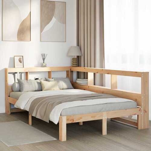 vidaXL Knjižna postelja brez vzmetnice 120x200 cm trdna borovina Cene