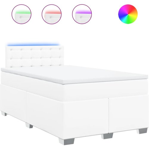 Maison Chic Box spring postelja - Vzmetna postelja z vzmetnico bel 120x190 cm umetno usnje SL23805, (21890984) Cene
