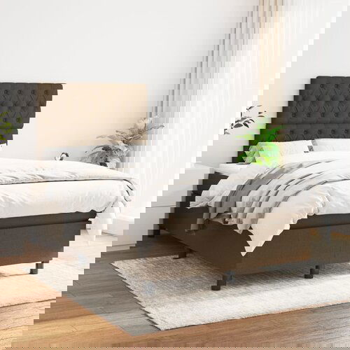 The Living Store Box spring postelja z vzmetnico temno rjav 120x200 cm blago - Box Spring Postelja, (21520889) Cene
