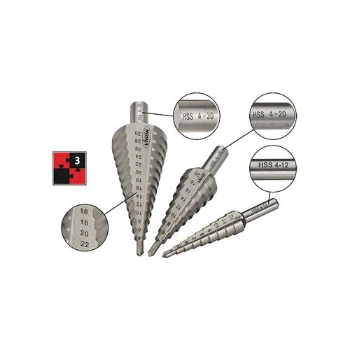 Vigor set stepenastih burgija 4-30 mm 3 komada VI-V1707 Cene