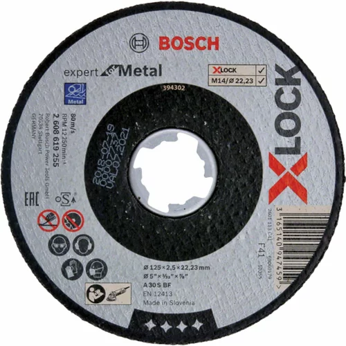 Bosch X-Lock Rezni disk (Promjer rezne ploče: 125 mm, Debljina plohe: 2,5 mm, Prikladno za: Metal)