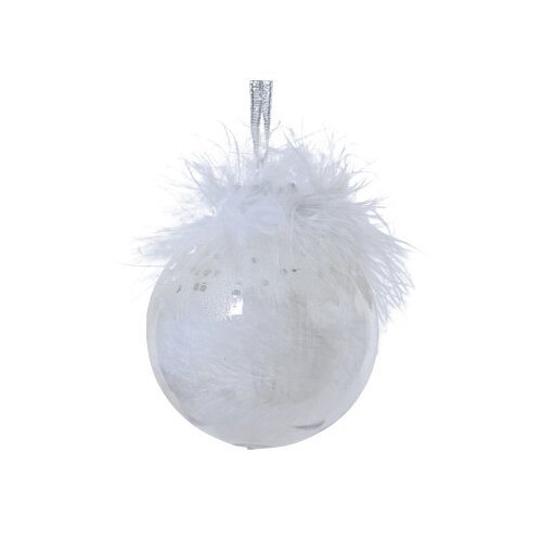 DEKOR DOM dekoracija - hanging bauble feather 8cm 026971 - white - kmg ( 045625 ) Cene