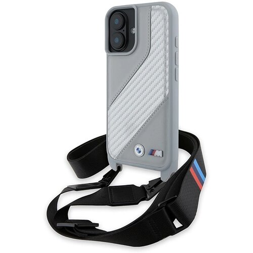 BMW M EDITION CARBON STRIPE & STRAP CASE ZA IPHONE 16 GREY CASE COVER, (21897410) Cene