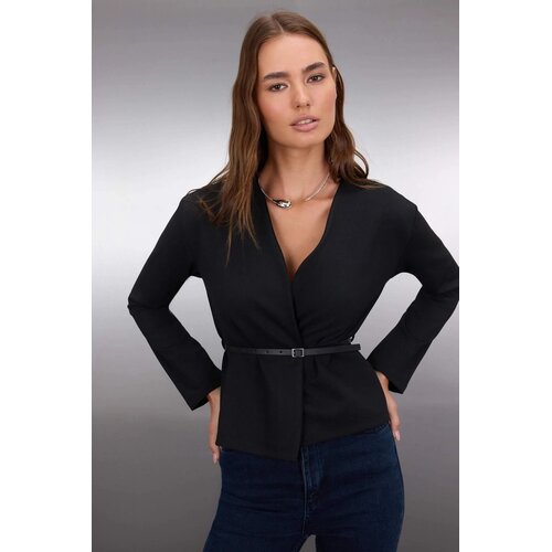 TRENDYOLMILLA ženska bluza Twoaw26Bz00168, Crna-Crna Cene