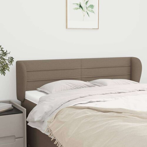  Vzglavje z u&amp;scaron;esi taupe 147x23x78/88 cm blago, (20793719) Slike