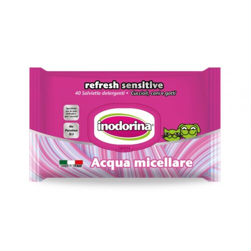 Indorina inodorina vlažne maramice sa micelarnom vodom za ljubimce sensitive micellar water 40/1 Cene