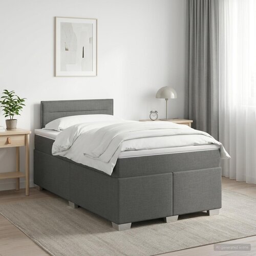  Boxspring krevet s madracem Tamnosiva 120 x 200 cm Tkanina Slike