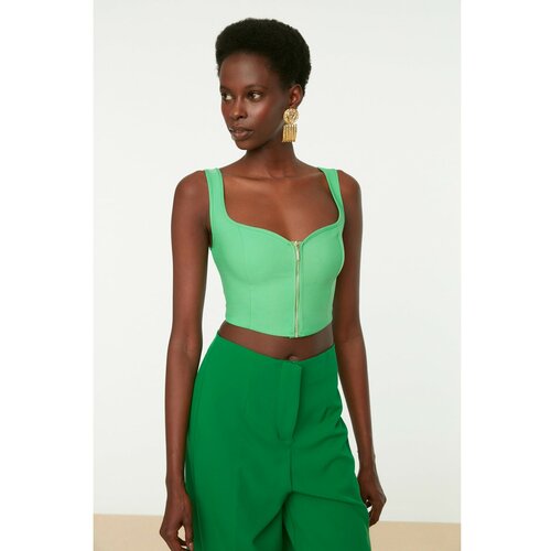 Trendyol Green Zipper Detailed Blouse Slike