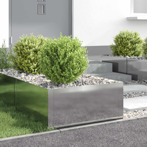  Ograda oko Travnjaka 4 pcs 60 x 60 x 35 cm Čelik Srebrna Cene