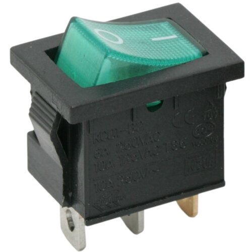 Delight Preklopno vgradno stikalo OFF/ON 6A 250V zelena osvetlitev Cene
