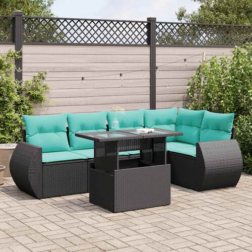  6-dijelni set vrtnih sofa s jastucima crni od poliratana bagrem Cijene