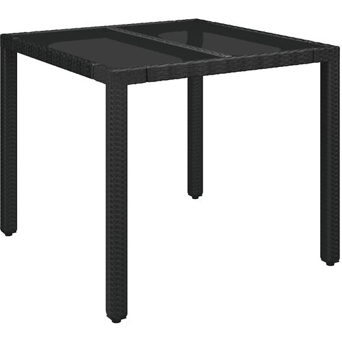  5-dijelni vrtni blagovaonski set s jastucima od poliratana crni Crna Dužina stola 90 cm Slike