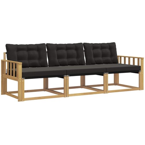 vidaXL Zunanja garnitura za sedenje z blazino 3 pcs Bela in črna, (5000281090) Cene