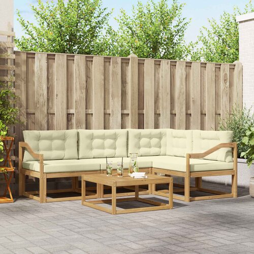  Set vanjskih sofa 5 kom. Bijela i krem Poliester Cene