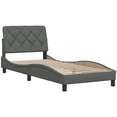 VidaXL Okvir za krevet bez madraca tamnosivi 90x200 cm od tkanine Slike