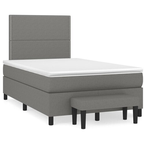 vidaXL Krevet box spring s madracem tamnosivi 120 x 190 cm tkanina Cijene