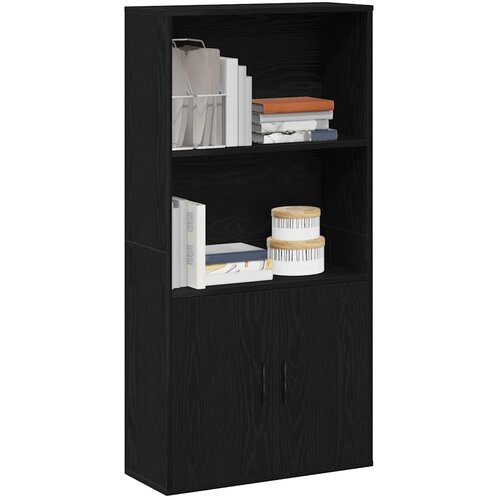 Furnova Knjižna omara črna hrast 60x24x120 cm inženirski les, (21932125) Slike