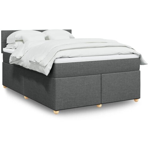 vidaXL Box spring posteljni z vzmetnico temno siv 140x190 cm blago Cene