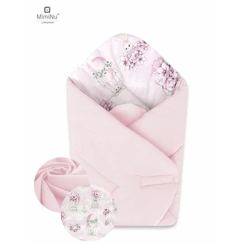 MimiNu jastuk dekica za novorođenče Baršun Medvjedić roza