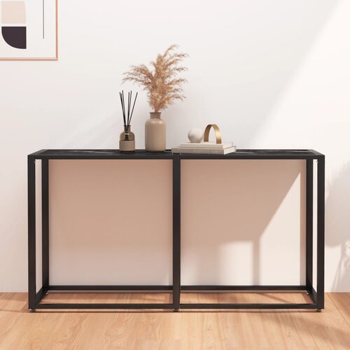 vidaXL Konzolni stol boja crnog mramora 140x35x75,5 cm kaljeno staklo Cijene