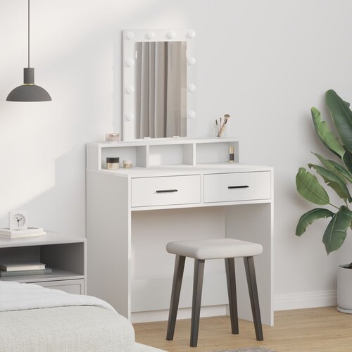 vidaXL bela kompozit lesa 79 x 41 x 140 cm toaletna miza pravokotna Cene