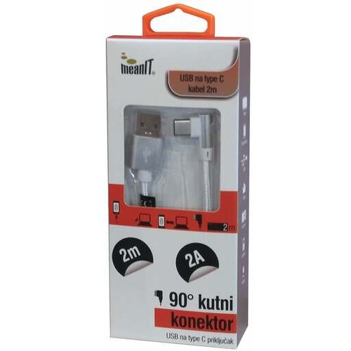 Meanit usb kabl za smartphone usb type c, 90&amp;deg;, 2 a Slike
