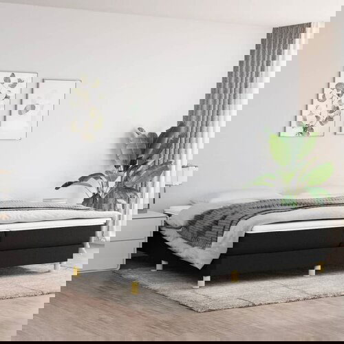 The Living Store Posteljni okvir črn 200x200 cm blago - Box Spring Posteljni Okvir, (21517920) Cene