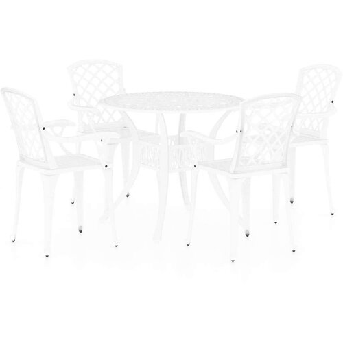  5-dijelni bistro set od lijevanog aluminija bijeli Slike